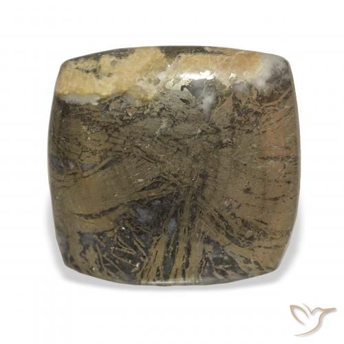 36.45ct Натуральный Черноватая бронза Feather Pyrite, Подушка, Непрозрачный