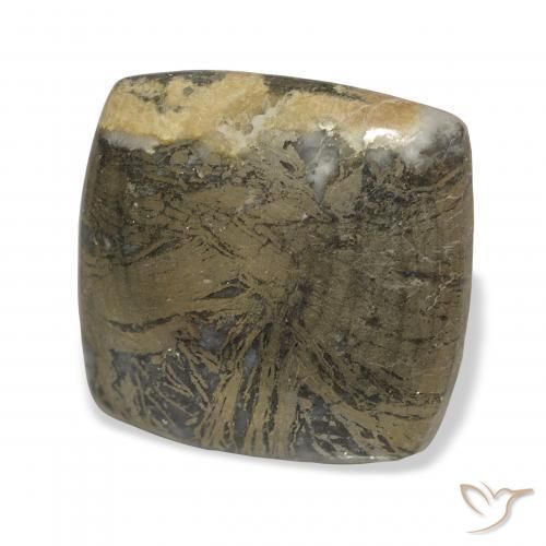36.45 карата, натуральный Черноватая бронза Feather Pyrite, Подушка, Непрозрачный