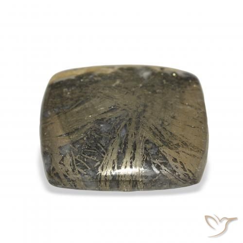 36.45 карата, натуральный Черноватая бронза Feather Pyrite, Подушка, Непрозрачный