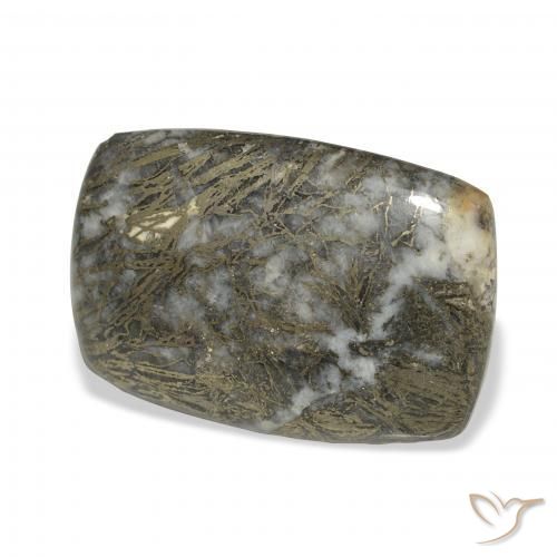 32.71 карата, натуральный Черный с бронзой Feather Pyrite, Подушка, Непрозрачный