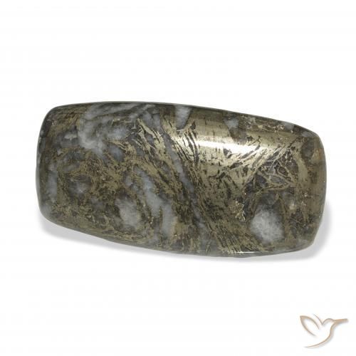 35.65 карата, натуральный Черный с бронзой Feather Pyrite, Подушка, Непрозрачный