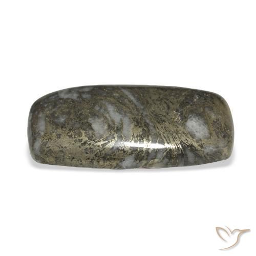 35.65 карата, натуральный Черный с бронзой Feather Pyrite, Подушка, Непрозрачный