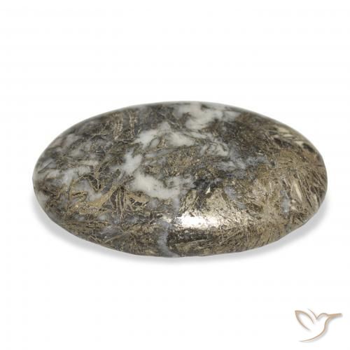 30.97 карата, натуральный Многоцветный Feather Pyrite, Овал, Непрозрачный