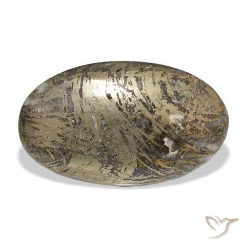 37.38ct Натуральный Многоцветный Feather Pyrite, Овал, Непрозрачный