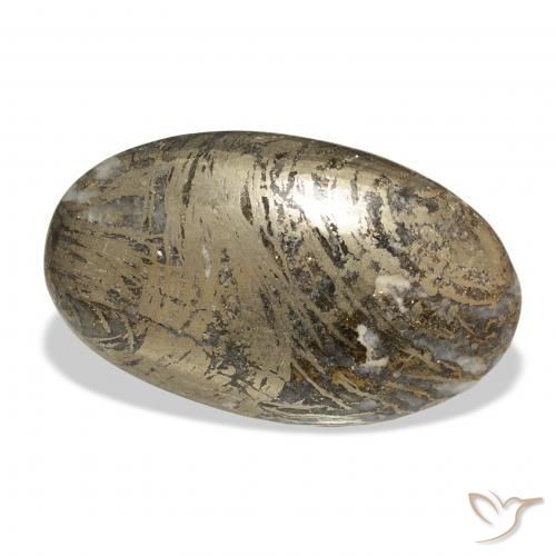 37.38 карата, натуральный Многоцветный Feather Pyrite, Овал, Непрозрачный