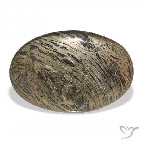 38.68ct Натуральный Многоцветный Feather Pyrite, Овал, Непрозрачный