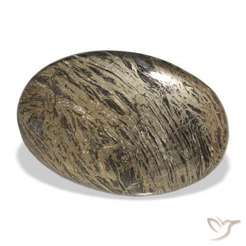 38.68 карата, натуральный Многоцветный Feather Pyrite, Овал, Непрозрачный