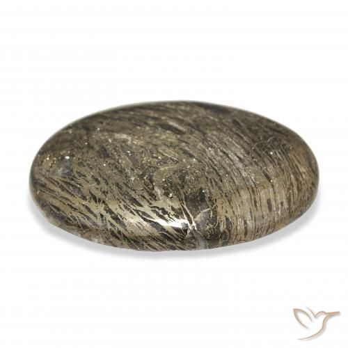 38.68 карата, натуральный Многоцветный Feather Pyrite, Овал, Непрозрачный