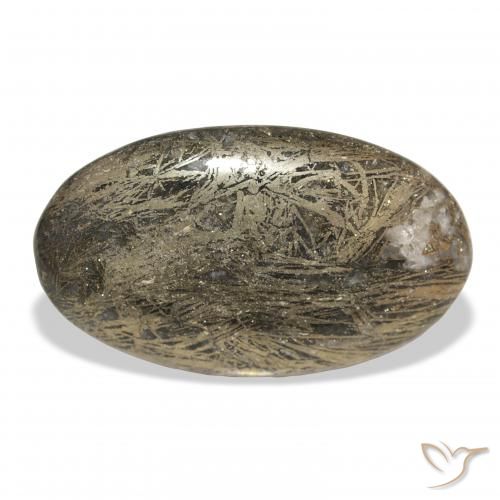 33.42ct Натуральный Многоцветный Feather Pyrite, Овал, Непрозрачный