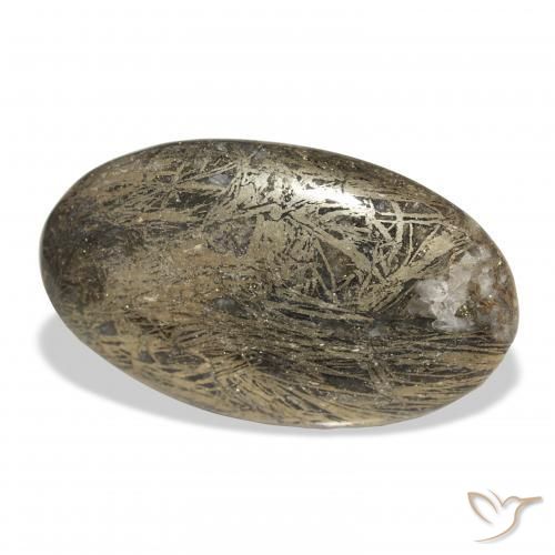 33.42 карата, натуральный Многоцветный Feather Pyrite, Овал, Непрозрачный