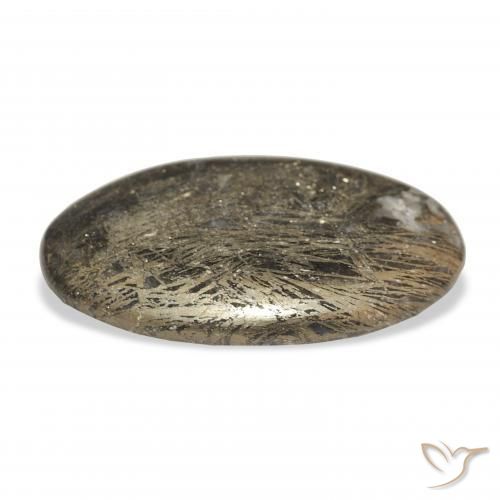 33.42 карата, натуральный Многоцветный Feather Pyrite, Овал, Непрозрачный