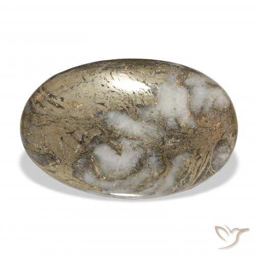 35.51ct Натуральный Многоцветный Feather Pyrite, Овал, Непрозрачный