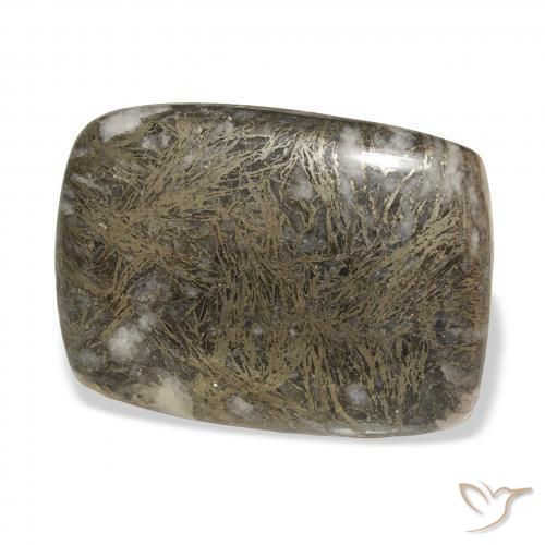 30.63 карата, натуральный Многоцветный Feather Pyrite, Подушка, Непрозрачный