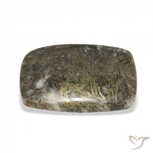 30.63 карата, натуральный Многоцветный Feather Pyrite, Подушка, Непрозрачный