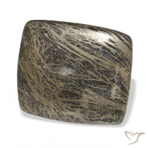 32.15 карата, натуральный Многоцветный Feather Pyrite, Подушка, Непрозрачный