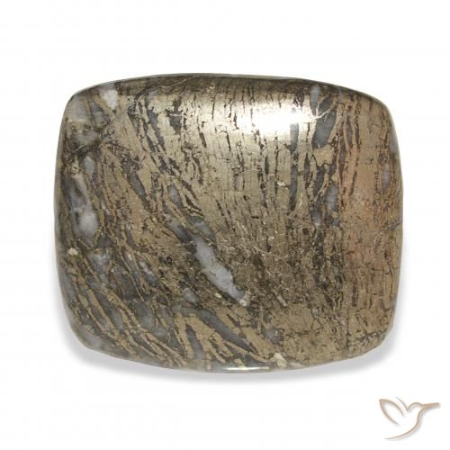 32.54 карата, натуральный Многоцветный Feather Pyrite, Подушка, Непрозрачный