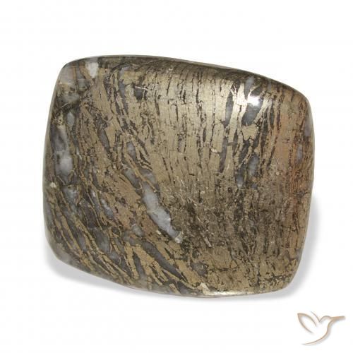 32.54 карата, натуральный Многоцветный Feather Pyrite, Подушка, Непрозрачный