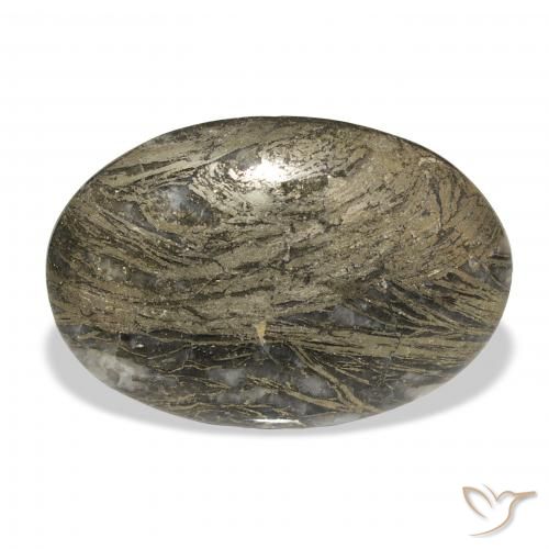 27.23ct Натуральный Многоцветный Feather Pyrite, Овал, Непрозрачный