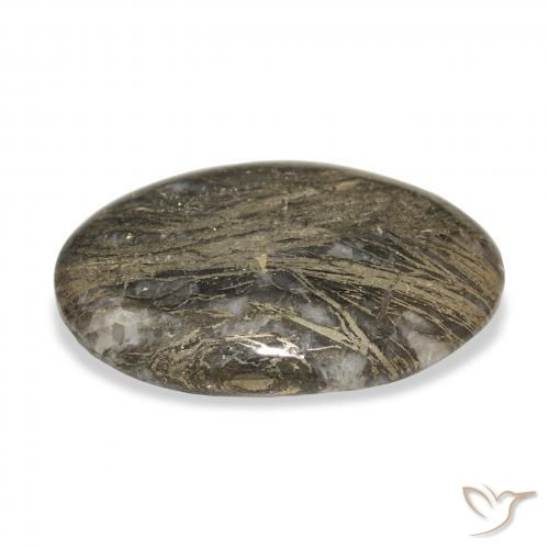 27.23 карата, натуральный Многоцветный Feather Pyrite, Овал, Непрозрачный