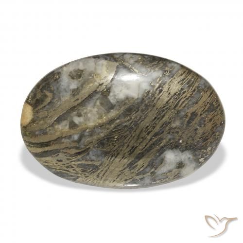 26.51ct Натуральный Многоцветный Feather Pyrite, Овал, Непрозрачный