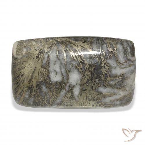 36.96ct Натуральный Многоцветный Feather Pyrite, Подушка, Непрозрачный