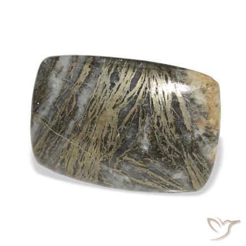 25.34 карата, натуральный Многоцветный Feather Pyrite, Подушка, Непрозрачный
