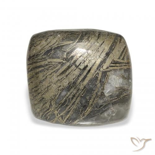 12.76ct Натуральный Многоцветный Feather Pyrite, Подушка, Непрозрачный