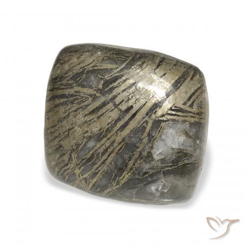 12.76 карата, натуральный Многоцветный Feather Pyrite, Подушка, Непрозрачный