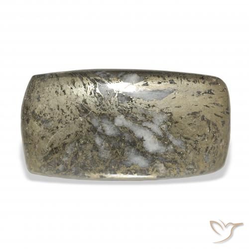 32.65ct Натуральный Многоцветный Feather Pyrite, Подушка, Непрозрачный