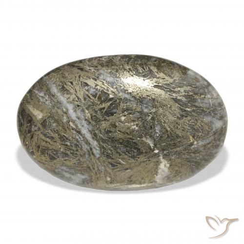34.99ct Натуральный Многоцветный Feather Pyrite, Овал, Непрозрачный