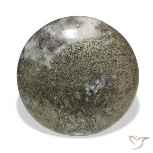 36.22ct Натуральный Многоцветный Feather Pyrite, Круглый, Непрозрачный