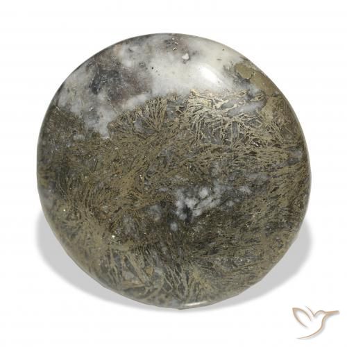 36.22 карата, натуральный Многоцветный Feather Pyrite, Круглый, Непрозрачный