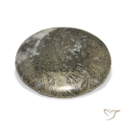 36.22 карата, натуральный Многоцветный Feather Pyrite, Круглый, Непрозрачный