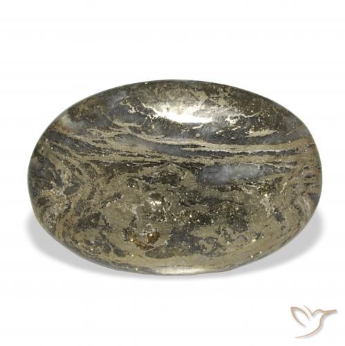 14.09ct Натуральный Многоцветный Feather Pyrite, Овал, Непрозрачный
