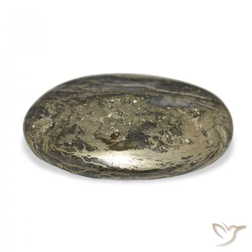 14.09 карата, натуральный Многоцветный Feather Pyrite, Овал, Непрозрачный