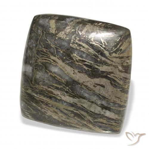 28.75 карата, натуральный Многоцветный Feather Pyrite, Подушка, Непрозрачный