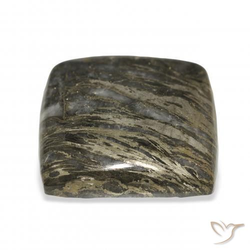 28.75 карата, натуральный Многоцветный Feather Pyrite, Подушка, Непрозрачный