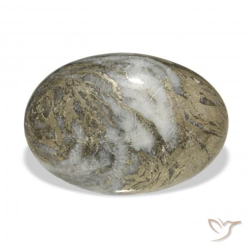 22.73ct Натуральный Многоцветный Feather Pyrite, Овал, Непрозрачный