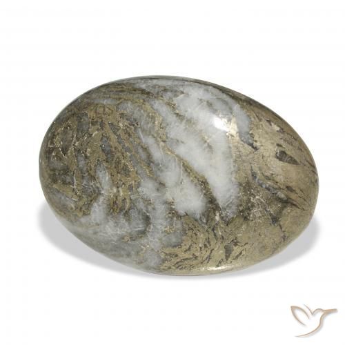 22.73 карата, натуральный Многоцветный Feather Pyrite, Овал, Непрозрачный