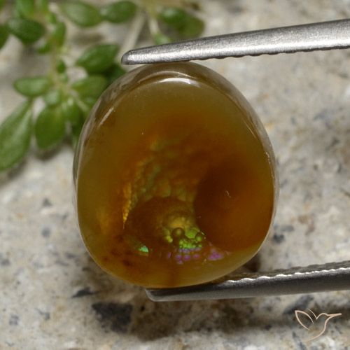 4.42ct Натуральный Многоцветный Огненный агат, причудливая, Полупрозрачный