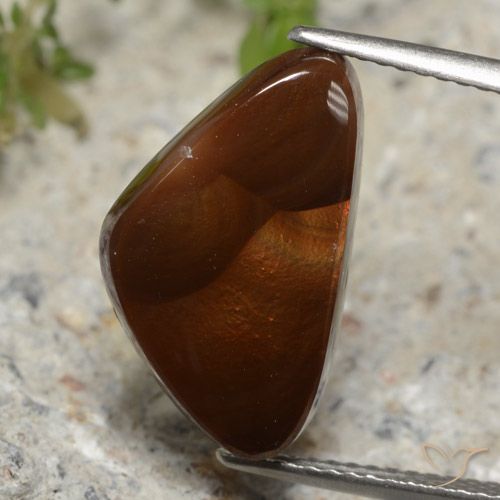 5.76ct Натуральный Многоцветный Огненный агат, Триллион, Полупрозрачный