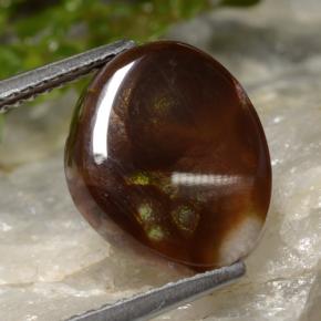 4.28 карата, натуральный Многоцветный Огненный агат, Необычная форма, Полупрозрачный