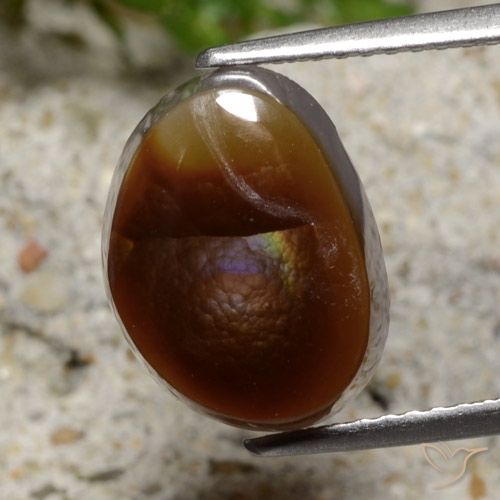 4.44ct Натуральный Многоцветный Огненный агат, причудливая, Полупрозрачный