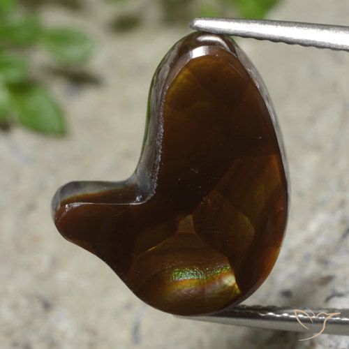 6.76ct Натуральный Многоцветный Огненный агат, причудливая, Полупрозрачный