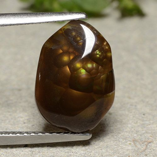 4.26ct Натуральный Многоцветный Огненный агат, причудливая, Полупрозрачный