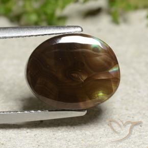 5.15 карата, натуральный Многоцветный Огненный агат, Огранка Овал, Непрозрачный