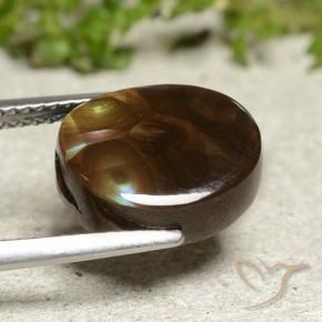 5.15 карата, натуральный Многоцветный Огненный агат, Огранка Овал, Непрозрачный