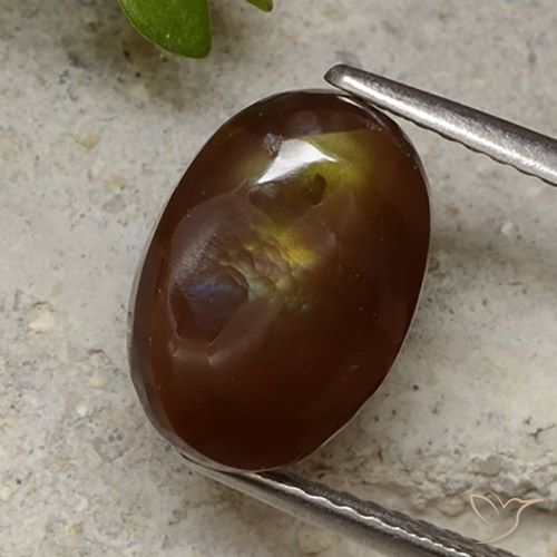 3.93ct Натуральный Многоцветный Огненный агат, Овал, Непрозрачный
