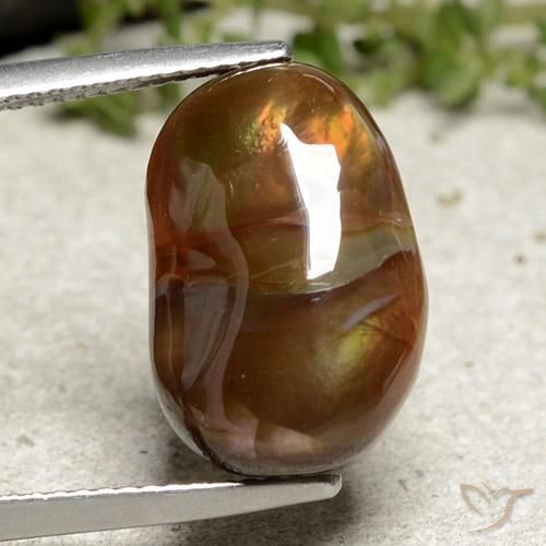 7.57ct Натуральный Многоцветный Огненный агат, причудливая, Непрозрачный
