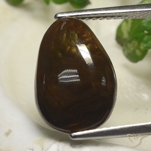 5.43ct Натуральный Многоцветный Огненный агат, Форма груши, Непрозрачный